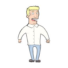 cartoon nervous man