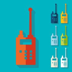 Flat design police radio