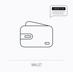 Wallet icon Cash money bag sign N3