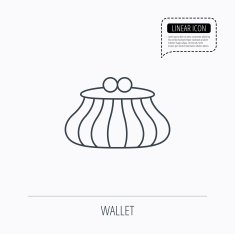 Vintage wallet icon Cash money bag sign N5