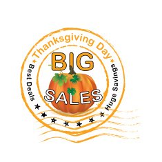 Big Thanksgiving Sales grunge post stamp