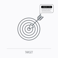 Target with arrow icon Dart aim sign N7