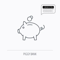 Piggy bank icon Money economy sign N2