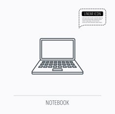 Notebook icon Mobile laptop sign N2