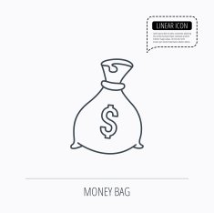 Sack with dollars icon Money bag sign N2