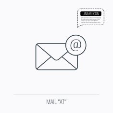 Envelope mail icon Email message with AT sign N2