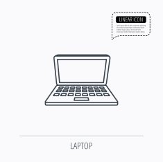 Laptop icon Mobile PC sign N2