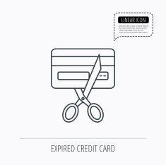 Expired credit card icon Shopping sign