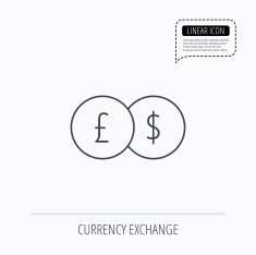 Currency exchange icon Banking transfer sign