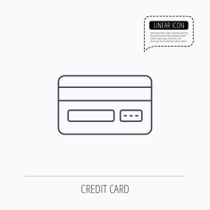 Credit card icon Shopping sign