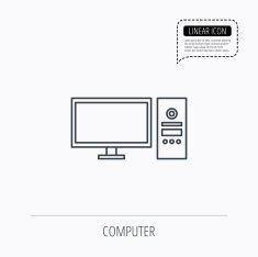 Computer PC icon Widescreen display sign