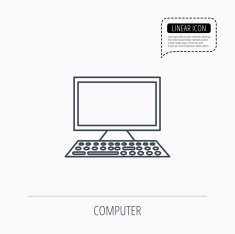 Computer PC icon Widescreen display sign N2