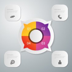 Vector illustration infographics circle with four quadrants