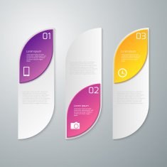 Vector illustration infographics three rectangles with rounded corners