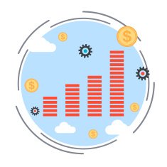 Financial diagram profit increase business statistics vector illustration