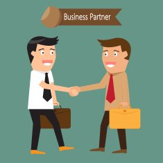 Businessman shaking hands and business partner vector illustrat