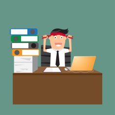businessman working hard with red headband motivation vector co