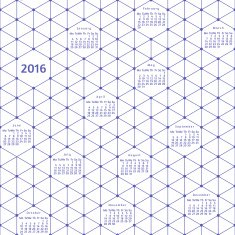Seamless geometrical calendar of 2016 Vector illustration
