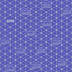 Seamless geometrical calendar of 2016 Vector illustration N2