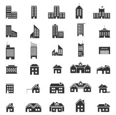 Buildings icons Vector EPS10