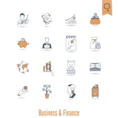 business and finance icon set N88