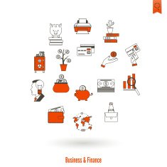 business and finance icon set N92