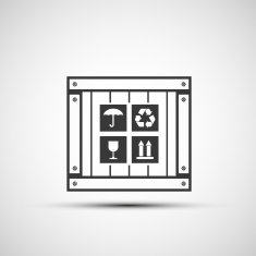 Vector icons wooden box