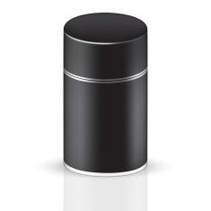 Black small tin round container