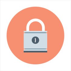 Security locked theme flat style colorful vector icon for in