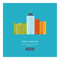 Vector illustration icons set of urban landscape and city life N2