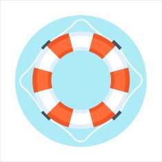 Security Service Life Buoy flat style colorful vector icon fo