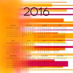 Calendar 2016 template design with header picture starts monday N52