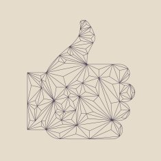 Thumb up polygon icon