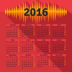Calendar 2016 template design with header picture starts monday N59