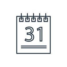 outline icon of calendar