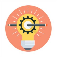 Creative process theme flat style colorful vector icon for in