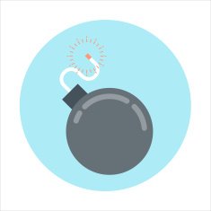 Danger theme flat style colorful vector icon for info graphic