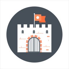 Casttle theme flat style colorful vector icon for info graphi