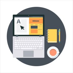 Studio freelance flat style colorful vector icon for info gra
