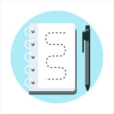 Sketching notebook flat style colorful vector icon for info g N2