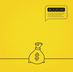 Sack with dollars icon Money bag sign N3