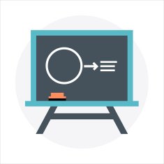 Lean blackboard theme flat style colorful vector icon for in