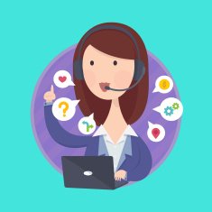 Customer support help desk woman operator service
