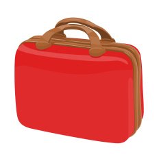 vector red luggage bag