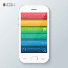 Vector mobile phone for infographic