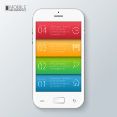 Vector mobile phone for infographic N2