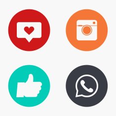 Vector modern technology colorful icons set