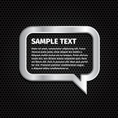 Silver speech bubbles for message on dark background