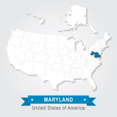 Maryland state USA administrative map