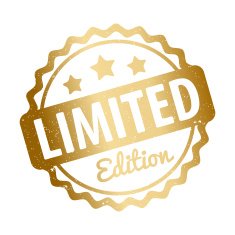 Limited Edition rubber stamp award vector gold